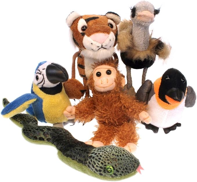 The Puppet Company Zoo Finger Puppets Set of 6 Toys & Games