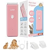Tawiijou Pet Clippers for Dog Hair Grooming Low Noise, Rechargeable Cordless Cat Shaver with Ceramic Blade,Portable Pet Hair Trimmer for Matted & Long Hair
