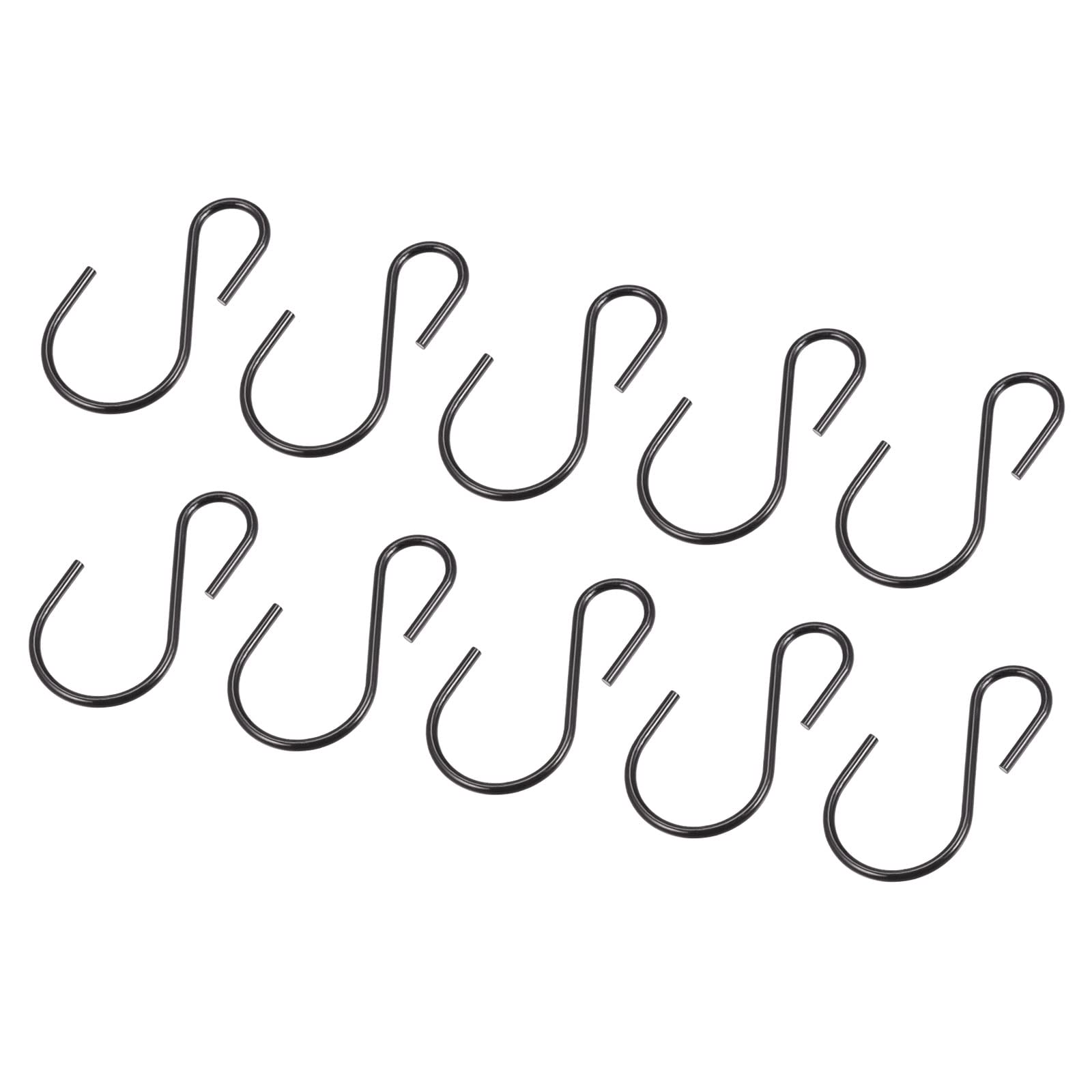 YOKIVE 40 Pcs S Shape Hook, Metal Hanger Hanging DIY Crafts Lantern, Great for Kitchen, Home, Daily Use (Black, 1.8x0.9-Inch)