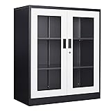 AFAIF Metal Storage Cabinet, Glass Cabinet