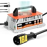 CMTOOL 48V 18A Golf Cart Battery Charger for Club Car, 1250W Smart Automatic Trickle Charger, 3-Pin Round Plug, IP67 Waterproof, for 48V Lead-Acid Batteries
