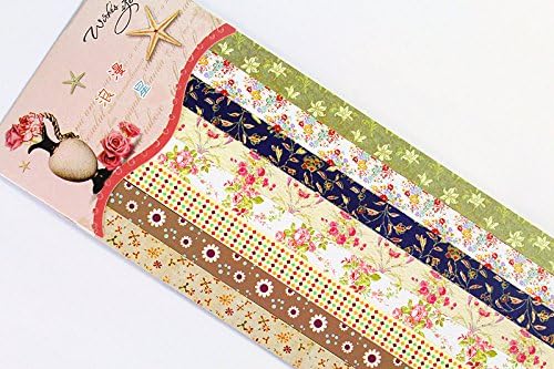 Origami Lucky Star Paper Flower Strips Flower Shape Printed Strip - Pack of 120 Strips