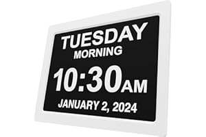 American Lifetime New 2025 Dementia Clock Large Digital Clock for Seniors, Digital Clock Large Display with Custom Alarms, Cl