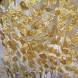 B&S FEEL 95 Inches Artificial Gold Grape Vine Leaf Vine Plant Garland Home Wedding Outdoor Decoration, Set of 12