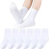 Mini Angel Boys Girls Crew Socks - Seamless Cotton Kids School and Dress Socks - 6 Pairs