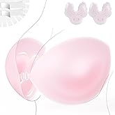 EMOET Strapless Padded Bra, Truly Invisible Sticky Push Up Backless Bra, Totally Seamless Adhesive Front Buckle Gather Bras