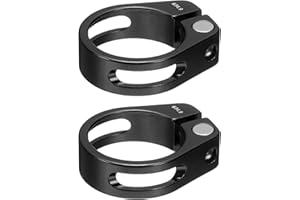 HARFINGTON 2pcs Bike Seat Post Clamp 34.9mm Clip Aluminum Alloy Bicycle Locking Seat Post Ring with M4 Hex Screw for 30.4 to 