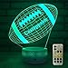 FlyonSea Football lamp, Rugby Ball Bedside Lamp 7 Colors Change + Remote Control with Timer Kids Night Light Optical Illusion Lamps for Kids Lamp As a Gift Ideas for Boys
