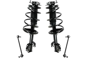 TRQ Front Suspension Kit Complete Strut & Coil Spring Assembly Sway Bar Stabilizer Link Compatible with 2004-2010 Toyota Sienna