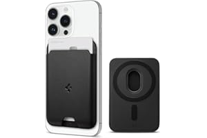 Spigen Magnetic Wallet Card Holder (MagFit) Designed for MagSafe Compatible with iPhone 16/15/14/13/12 Models - PU Black (2-Cards)