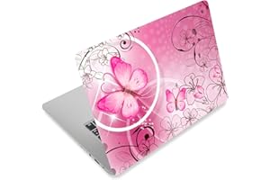 Pink Butterflies & Flowers NEW 11.6" 12.1" 13" 13.1" 13.3" 14" 15" 15.4" 15.6" Netbook Laptop Skin Sticker Reusable Protector