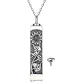 Fryneauy Sterling Silver Flower Celtic Tree Life Cremation Urn Pendant Necklace for Women US2