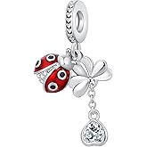 QeenseKc Lucky Four-Leaf Clover Charm Good Luck Bead for Pandora Charm Bracelet