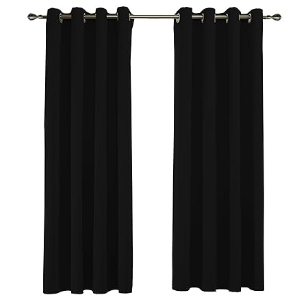 Grommet Thermal Insulated Blackout Curtains Aquazolax Pair Of