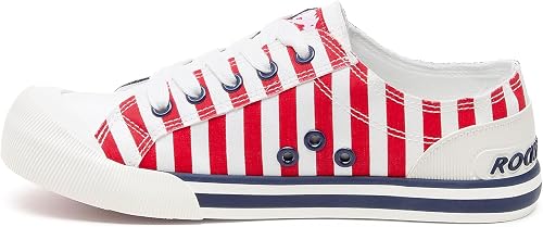Rocket Dog Jazzin Spangle Cotton Women's Red/Navy Trainers - UK 7