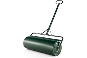 IRONMAX Lawn Roller, 17 Gallons/63 L Manual & Tow-Behind Steel Sod Roller w/Push Pull Handle, Lawn Rollers Tow Behind Water Filled for Yard, Park, Garden, Ball Field (17 Gallons, Green)