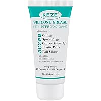 KEZE 92003 Silicone Grease with PTFE,Teflon-Based Lubricant Silicon Grease Tube for Machine Automotive Rubber Seals 3D Printe