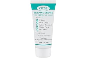 KEZE 92003 Silicone Grease with PTFE,Teflon-Based Lubricant Silicon Grease Tube for Machine Automotive Rubber Seals 3D Printer Plastic Gear Parts Sliding Door Window Track,Plumbing Faucet O Ring 1 oz