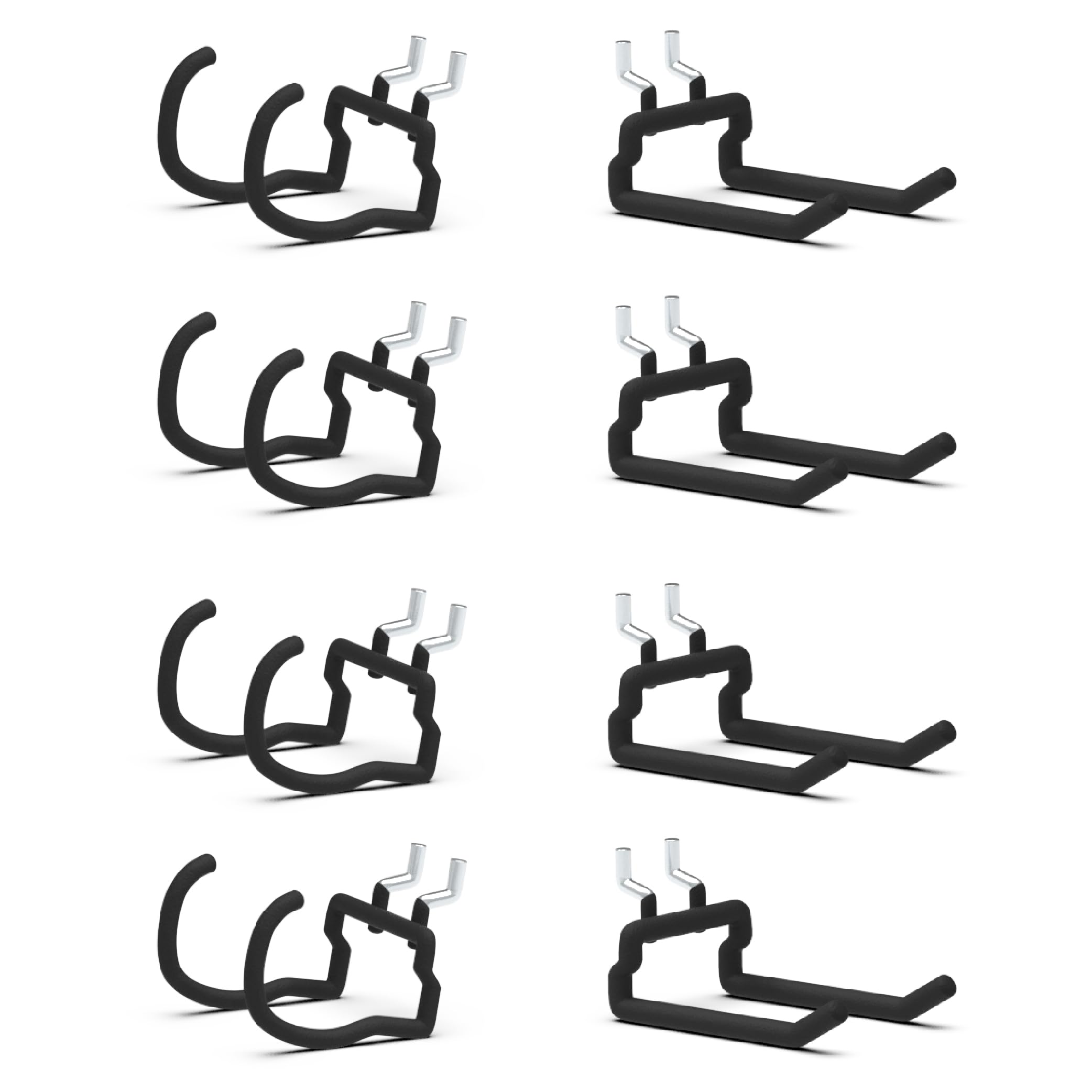 Photo 1 of HUHOLE Pegboard Drill Holder, Peg Board Utility Hooks, 8 Pack Heavy Duty Peg Board Tool Holder for Power Tools, Drill, Hammer, Cord, Fit for 1/4" Pegboard(8PC)
