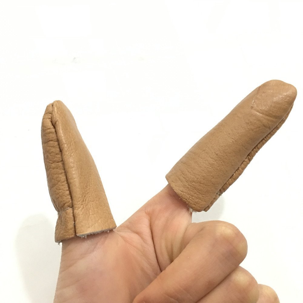 YEQIN (TM) Real Leather Thick Tough Craft Thumb and Index Finger Thimble/Protector