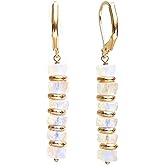 Natural Lightweight Beaded Dangling Earrings Gemstone Handmade Crystal Jewelry Hypoallergenic Non Tarnish Gold Plated Perfect Elegant Jewelry Gifts For Women