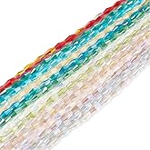 Sparkeads 924 Pcs Faceted Glass Beads Bicone Crystal Beads 4mm Small Crystal Beads Bulk Assorted Beads Loose Beads for Jewelry Making DIY Crafts Necklace Wristband Earring Pendants Supplies