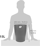 Exacompta Ecobin Waste Paper Bin 15 L 263x263x335mm Mouse Grey view 6