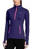 BALEAF Women's Thermal Fleece Half Zip Thumbholes