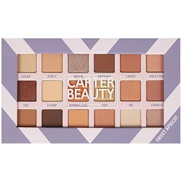 Amazon Com Carter Beauty 18 Shade Eyeshadow Palette Long Lasting Eye Shadow Makeup Shimmer Matte Vibrant Colors Sweet Apricot Beauty
