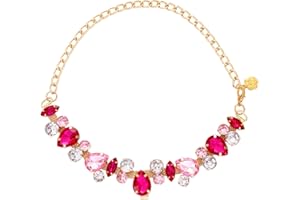 Haakong Pet Collar for Dog Gold Chain Necklace Adjustable Pink Collar for Small Medium Pets Cats Dogs Holiday Halloween Party