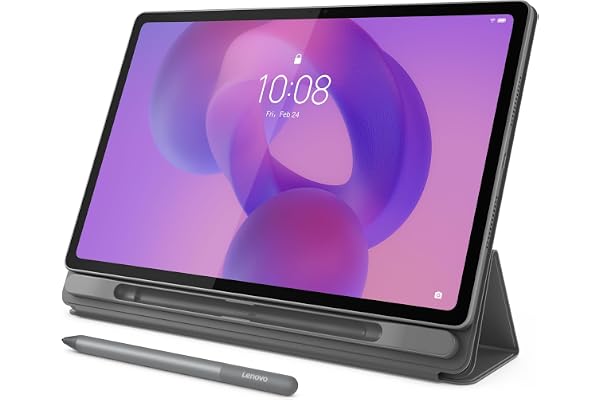 Lenovo Idea Tab Plus - Lightweight Tablet - 12.1″ 2.5K IPS Touchscreen Display - 90Hz - MediaTek Dimensity 6400-8GB Memory - 128GB Storage - Integrated Arm Mali-G57 MC2 - tab Pen & Folio case