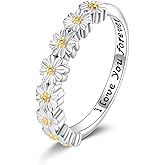 Daisy Flower Ring 925 Sterling Silver Daisy Jewelry Gifts for Women Lover