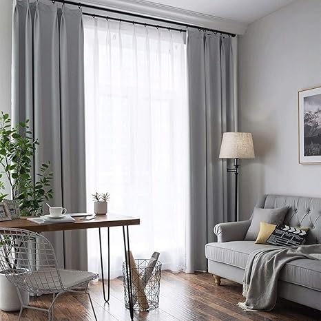Amazon カーテンシンプルモダンモダン完全遮光仕上げカーテン厚手のシンプルフラットカーテンリビングルームベッドルームカーテン Color Gy Size Width 300 Height 270cm Curtain カーテン オンライン通販