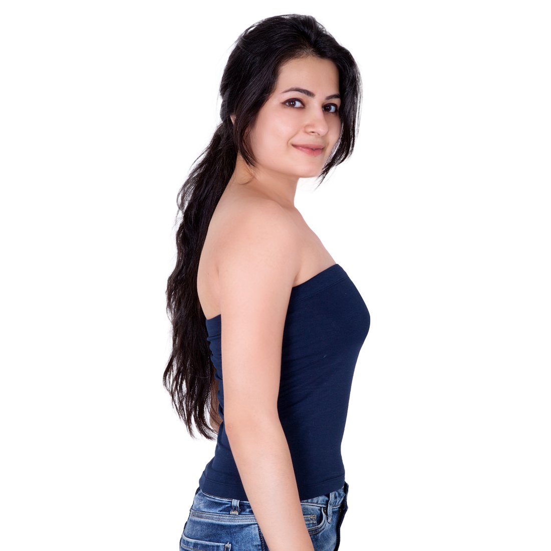 letizia women's cotton inbuilt padded tube top