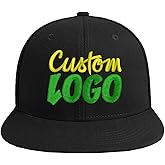 Custom Logo Snapback Hat for Men Design Your Own Embroidery Flat Bill Visor Classic Adjustable Baseball Cap