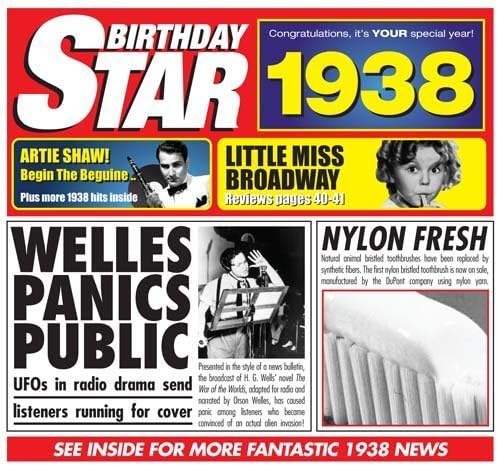 1938 BIRTHDAY GIFT - 1938 Chart Hits CD with 20 Original Downloadable Songs and 1938 Year Card