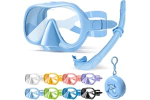 KLERICER NARUTOO Snorkel Set Adults, Fashionable Macaron Colors Frameless Snorkeling Mask, Ultra Wide View Anti-Fog Snorkel Mask Set, Portable Professional Diving Snorkeling Set