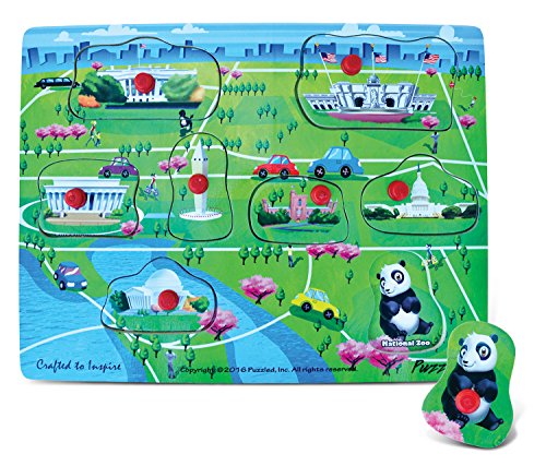 Puzzled DC Monuments Educational Peg Wooden Puzzle - Famous Sites / Buldings Theme - Affordable Gift For Your Little One - Item #4374