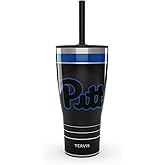 Tervis Traveler Pittsburgh Panthers - Night Game Triple Walled Insulated Tumbler Travel Cup Keeps Drinks Cold & Hot, 30oz Straw Lid, Stainless Steel