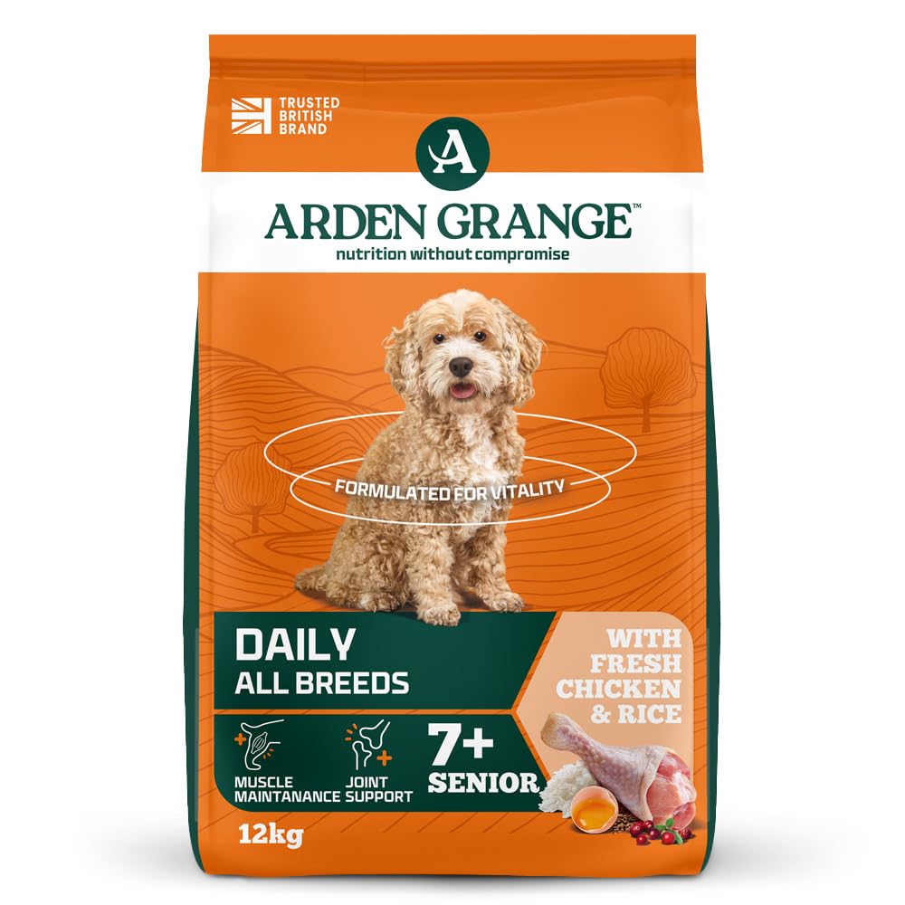 Arden Grange Senior Dry Dog Food with Fresh Chicken and Rice, 12 kg