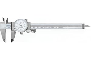 PEC TOOLS PEC Dial Caliper 0-150mm, Stainless Steel Precision Measuring Tool with Shock-Proof Dial, High Accuracy ±0.01mm
