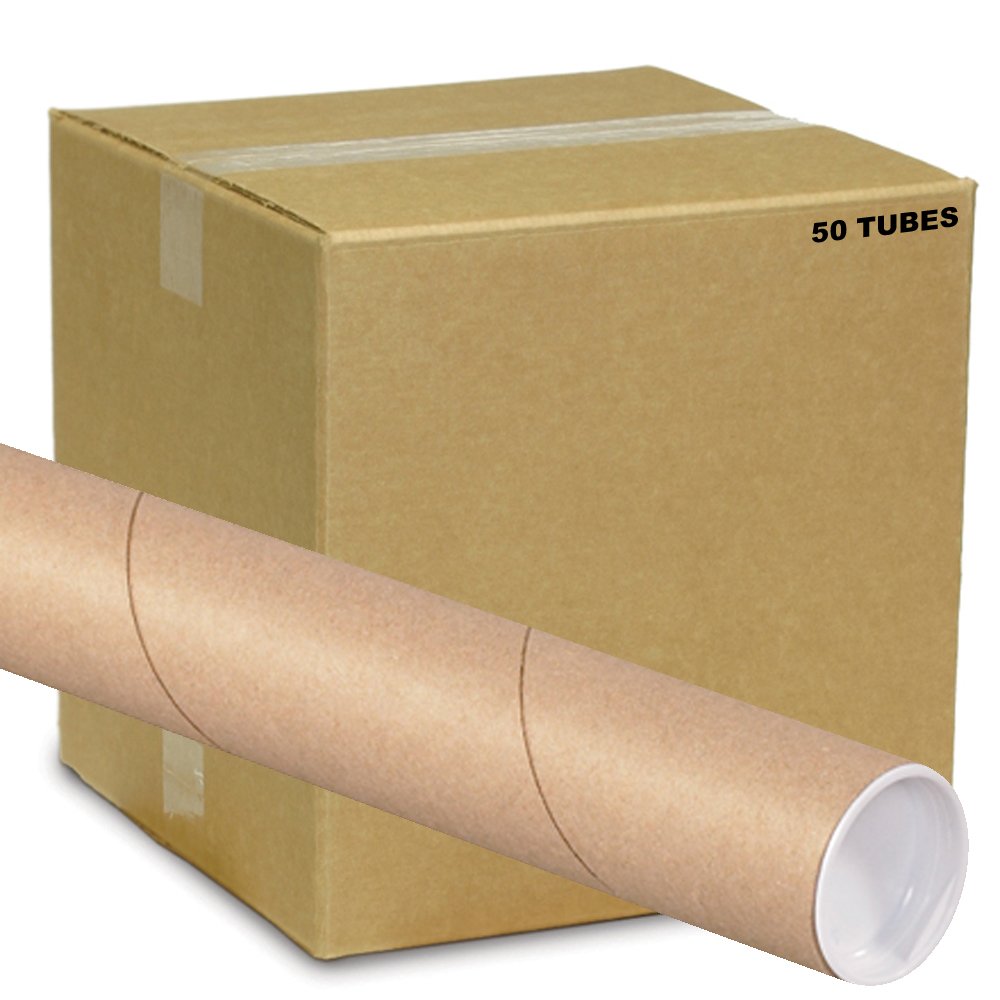 CreateABox The Art Wall P2030Kcs Kraft Mailing Tubes with Caps, 2