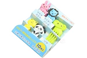 10Pcs Cartoon Fork Fruit Toothpick Sign Lunches