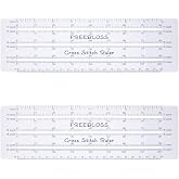 FREEBLOSS 2Pcs Cross Stitch Gauge Counted Cross Stitch Ruler Scales | For 6 Fabric Counts Plastic Measuring Tool for Counting Stitches Craft 9.8"*3"