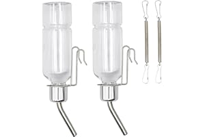 2PCS Guinea Pig Water Bottle No Drip 350ml Clear Plastic Hamster Water Dispenser Hanging Rabbit Waterer for Chinchillas, Hams