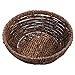 Hand Woven Brown Seagrass Shallow Round Decorative Fruit Display Storage Basket / Centerpiece Holder