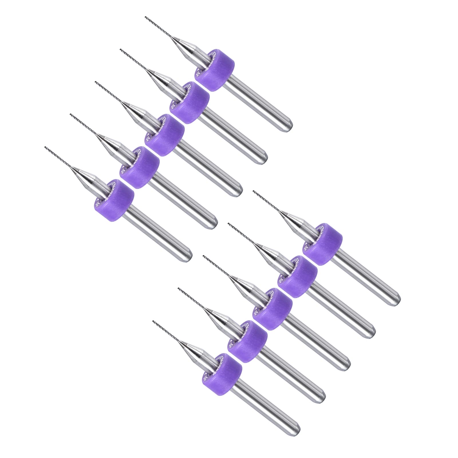 CoCud Micro PCB Drill Bits, 1/8" Shank 0.4mm Cutting Edge, Tungsten Carbide Print Circuit Board Drill Bit - (Applications: for CNC Drilling Engraving Machine), 1-Set (10-Pieces)