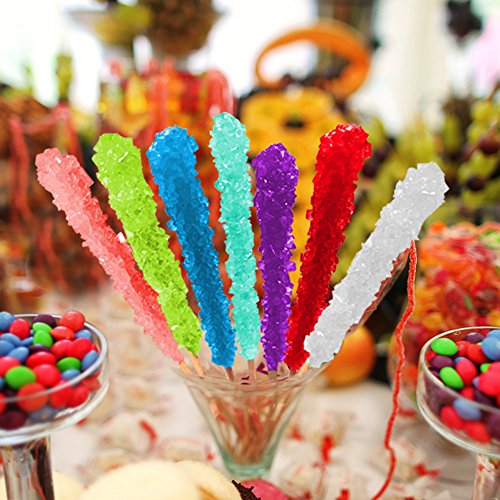 Extra Large Rock Candy Sticks (22g): 48 Strawberry Lollipop - Red Rock Candy Sticks - Individually Wrapped - Espeez Rock Candy Sticks for Candy Buffet, Birthdays, Weddings, Receptions and Baby Shower