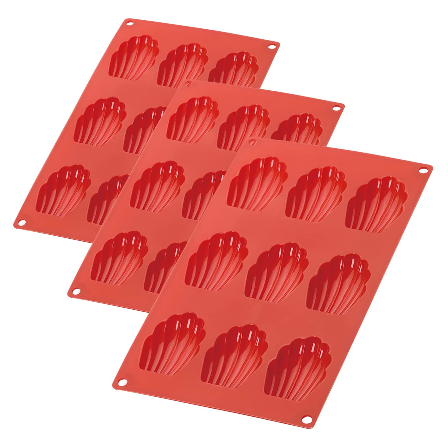BEEK Silicone Madeleine Moulds 9 Holes Cake Mold Fluted High Temperature Resistance Baking Mould for Cake, Jelly, Pudding, Foam, Pastry, DIY BPA-