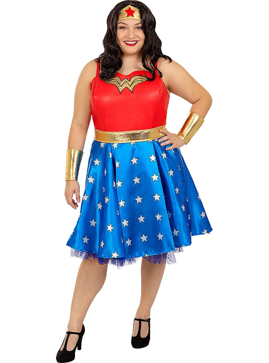 Funidelia | Wonder Woman costume for woman Superheroes, DC Comics, Justice League - Costumes for adults, accessory fancy dress & props for Halloween, carnival & parties - Size XXL